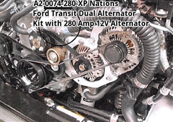 Dual Alternator Kit for Ford Transit Van 3.5L and 3.7L with 280XP Alternator