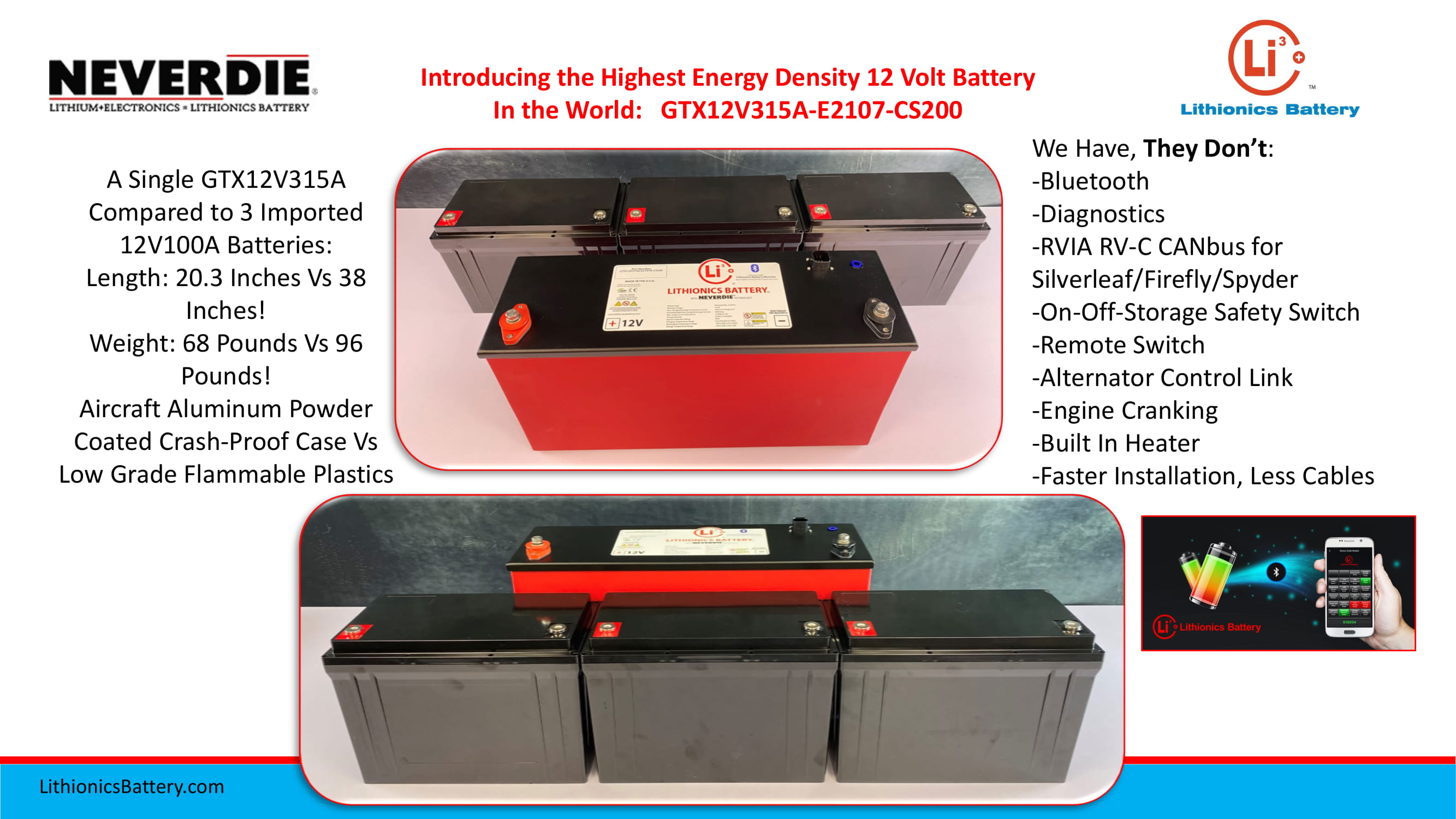 Batteria Autopart 12V 100Ah 810A (EN) polo + DX dim 315 x 175 x 175(h)