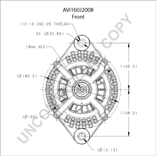A160208 Leece Neville 210 Amp Atlernator For International
